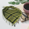 thumbnail image 4 of Arab Plaid Fringe Scarf Lightweight Cotton Head Neck Wrap with Tassel Unisex, 4 of 5
