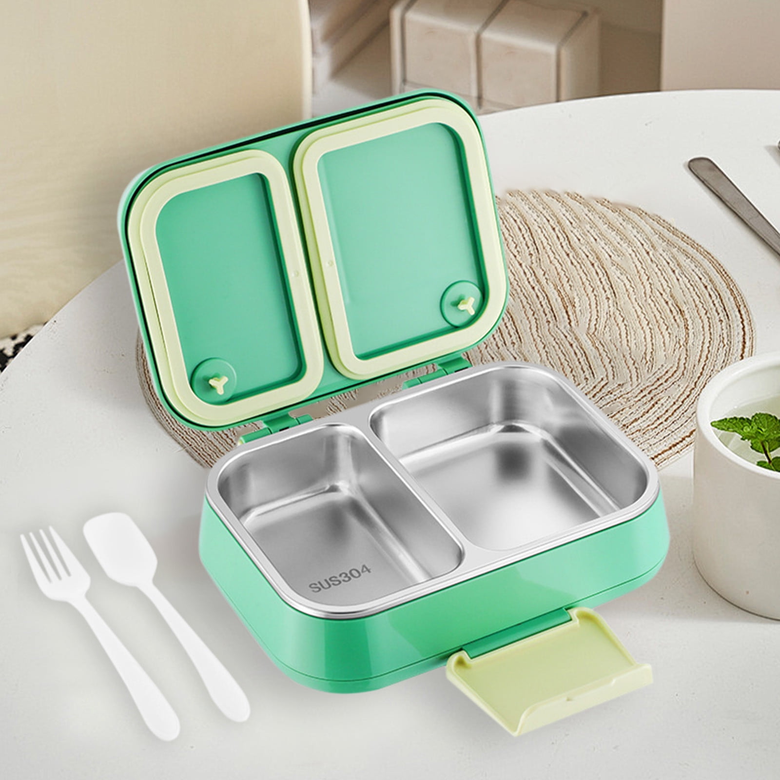 Transparent Stainless Steel Lunch Box for Office Workers and Students with Compartments for Lunch Boxes Heated Light Meal Boxes Two Compartment Lunch Box Teacher Lunch Bags for Women