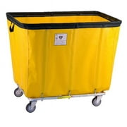 R&B Wire Products 406SOC-ANTI-YEL 6 Bushel Antimicrobial Vinyl Basket Truck All Swivel Casters, Yellow - 31 x 21 x 26.5 in.
