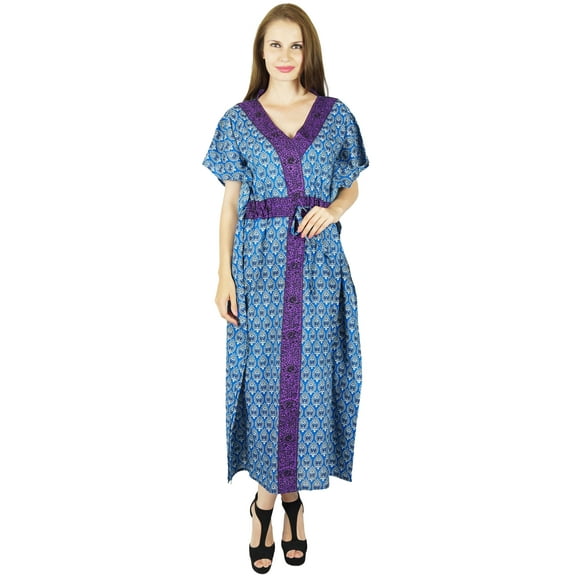 Bimba Women Long Kaftan Maxi Cotton Gown Caftan Night Wear Coverup