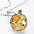 thumbnail image 2 of Tangerine Glass Design Circular Pendant Necklace, 2 of 5