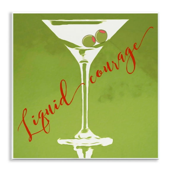 Stupell Industries Liquid Courage Sassy Martini Food & Beverage Painting Unframed Art Print Wall Art, 12 x 12