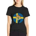 thumbnail image 4 of T-shirt Sweden Flag  Soft Cotton Adult Heat-Transfer Graphic T-Shirt - 180g Breathable Fabric, Unisex Summer Casual Wear with Durable Heat-Printed Design, 4 of 10