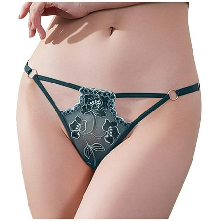 IUJSOY Sexy Underwear for Women Lace Thong Panties Soft Bowknot Nightwear Comfy T Back Lingerie