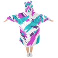 thumbnail image 2 of FORMRS Wearable Blanket Hoodie with Sleeves for Kids Cozy Flannel Sweatshirt, Abstract Drawing, 2 of 7