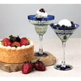 thumbnail image 3 of Crafted Creations Set of 2 Green Floral Hand Painted Margarita Stemware Glasses 12 oz., 3 of 7