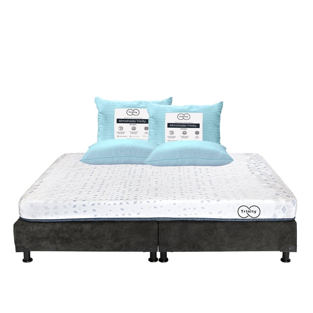 Colchón King Size Trinity + Box + 2 Almohadas Trinity