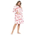 thumbnail image 3 of Casual Nights Women's Floral Snap Front Flannel Duster Long Sleeve Lounger Dress, 3 of 5