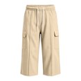 thumbnail image 4 of Maean Boys Capris Pants Sweatpants Wide Leg Elastic Waist Casual Loose Cargo Pant with Pockets, 4 of 7