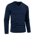 thumbnail image 5 of FAIWAD Long Sleeve Shirt for Mens V Neck Slim Stretch Lightweight Tops Casual Solid Color Pullover Tops, 5 of 7