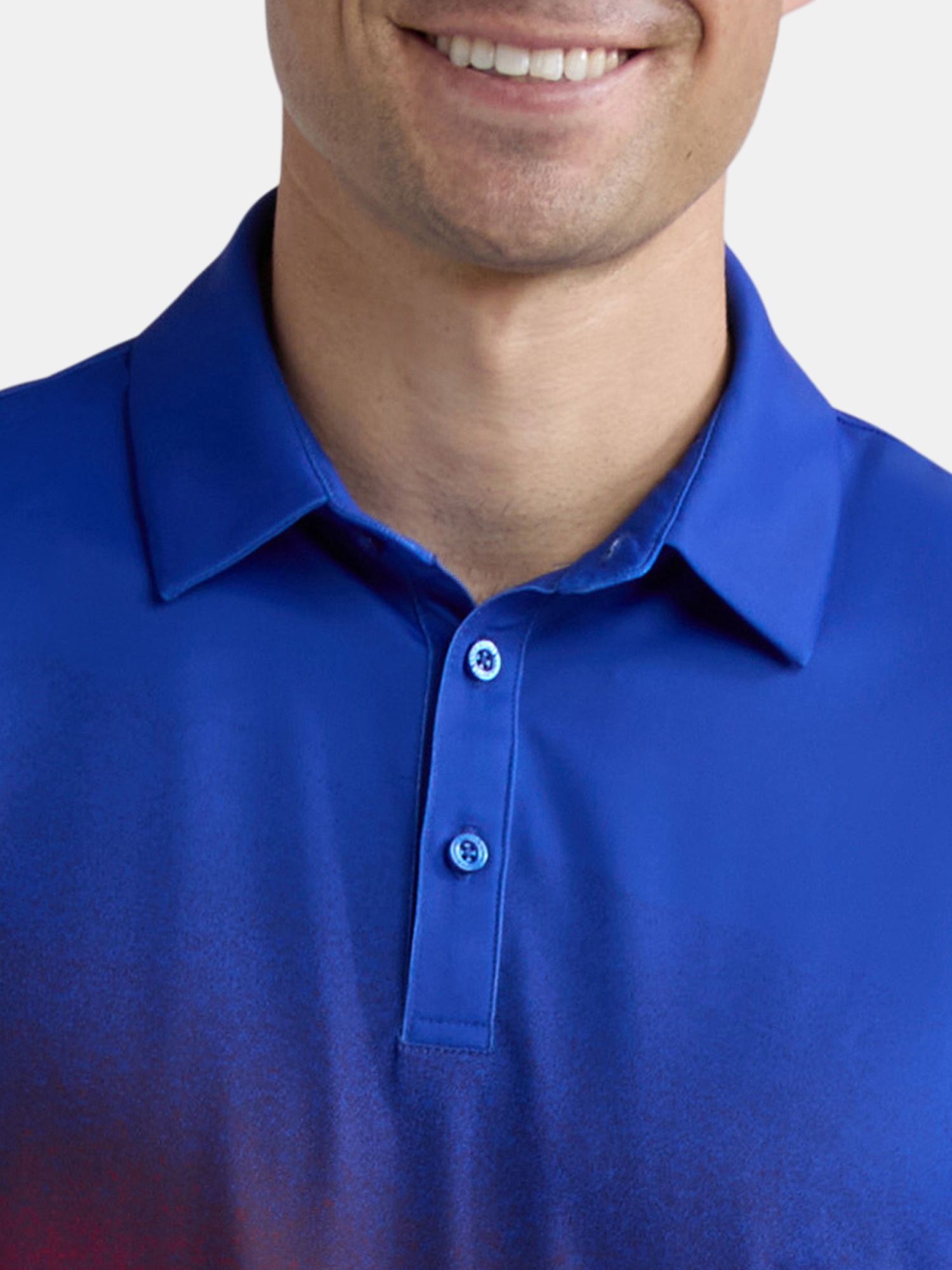 Birdie Bound Men's and Big Men’s Fourth of July Americana Ombre Printed Golf Polo Shirt, Sizes S-5XL