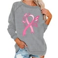 thumbnail image 2 of Sakmal Trendy Sweatshirts for Women Graphic Gray Breast Cancer Awareness Sweatshirts Casual Fall Clothes 2025, 2 of 6