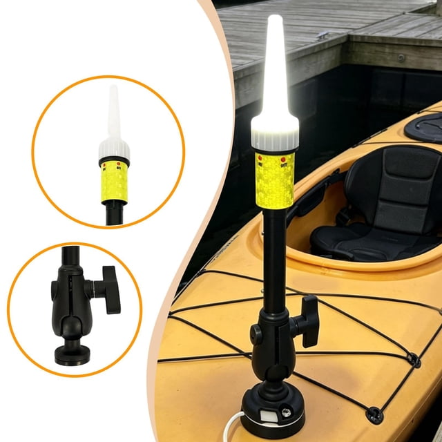 Luz popa para kayak, luz brillante, accesorios para kayak, gadgets LED con kit mástil para , lancha, pesca nocturna, tabla paddle .