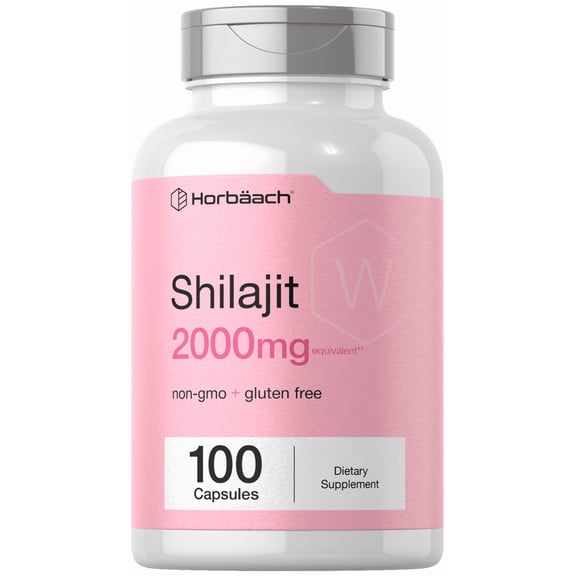 Shilajit Capsules 2000mg | 100 Count | Non GMO, Gluten Free Supplement | by Horbaach