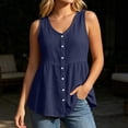 thumbnail image 2 of Linen Tank Tops for Women Sleeveless Button Front Loose Shirt Top Casual Lightweight V Neck Tank Size L, 2 of 4