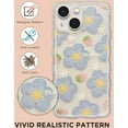 thumbnail image 2 of 2023 Plus Récent Mignon iPhone 13 Cas pour les Femmes Girly, Mode Onde Poignée Conception & Motif Floral Esthétique, Doux TPU Pare-Chocs Protection Claire Téléphone Cas pour iPhone 13 - Fleur de Myrtille, 2 of 5