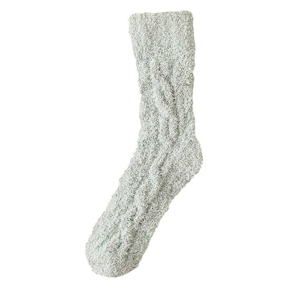 Aocisk Cozy Socks for Men and Women Thermal Socks Winter Warm Fuzzy Socks Crew Socks Soft Indoor Outdoor Sleeping Socks Floor Socks Green One Size