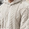 thumbnail image 7 of FYDUU Mens Fuzzy Hoodie Pullover Sweatshirts Heavyweight Winter Hooded Textured Sweatshirt Soft Casual Streetwear Top Outerwear Mens Graphic Hoodies, 7 of 7