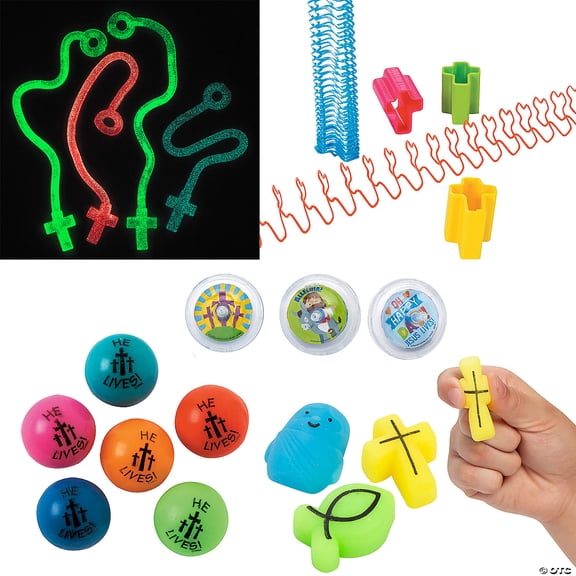 Mega Bulk 508 Pieces Religious Toys Easter Egg-Filler Assortment Kit