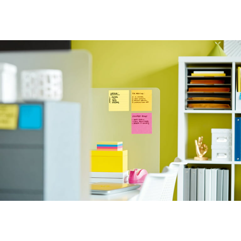 Post-it Super Sticky Lined Notes, Canary Yellow, 4 in. x 4 in., 70