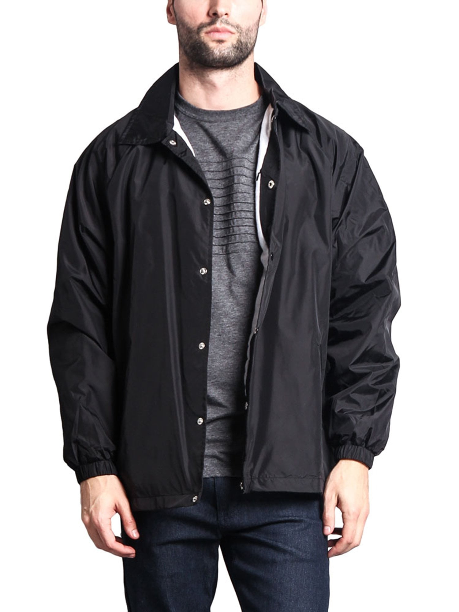 Men's Waterproof Windbreaker Jacket VOS Black Large