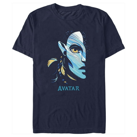 Men's Avatar: The Way of Water Neytiri Face Logo Graphic Tee Navy Blue Small