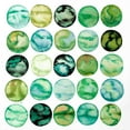 thumbnail image 2 of Atelier B Art Studio 15x15 Gold Ornate Wood Framed with Double Matting Museum Art Print Titled - GREEN CIRCLES, 2 of 4