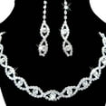thumbnail image 3 of Besufy Women Rhinestone Twisted Necklace Dangle Earrings Bridal Wedding Jewelry Set, 3 of 5