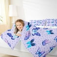 thumbnail image 4 of jejeloiu Cartoon Butterflies Flower Bedding Comforter Set,Cute Stars Print Twin Comforter Sets,Purple Blue Bedding Set For Girls Kids,Luxury Bedroom Decor Reversible,2pcs, 4 of 8