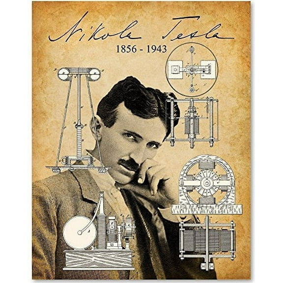 Nikola Tesla Portrait - 11x14 Unframed Art Print