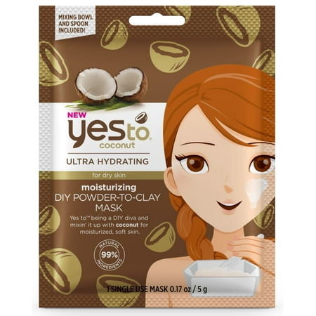 Yes To Coconuts Moisturizing DIY Powder-To-Clay Face Mask, Single-Use Face
