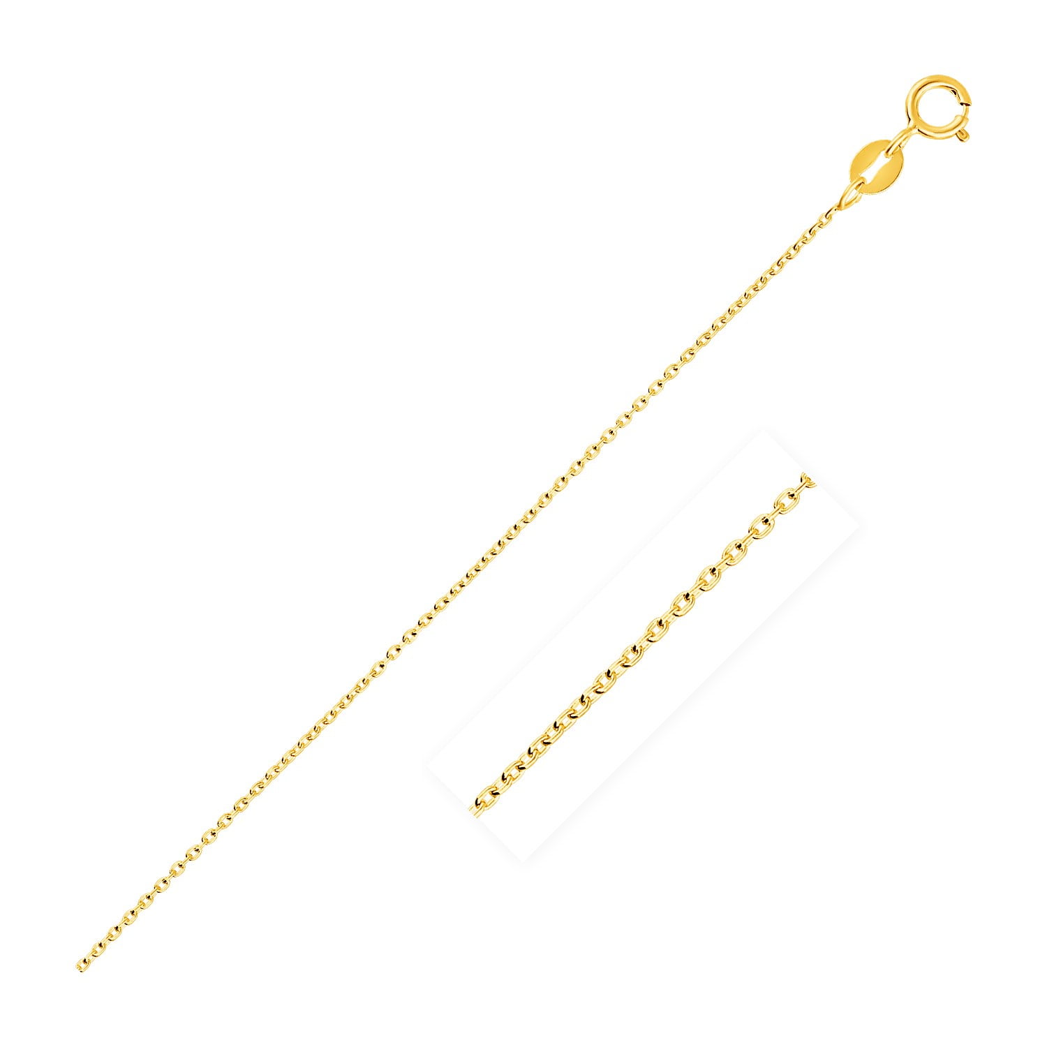 0.6mm 14K Yellow Gold Oval Cable Link Chain
