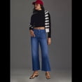 thumbnail image 4 of Pantalones Vaqueros de Cintura Alta, Acampanados y de Pierna para Mujer, Modernos, Elásticos, Holgados y con Bolsillos de Azul Oscuro S, 4 of 9