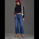 thumbnail image 4 of Pantalones Vaqueros de Cintura Alta, Acampanados y de Pierna para Mujer, Modernos, Elásticos, Holgados y con Bolsillos de Azul Oscuro S, 4 of 9
