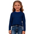 thumbnail image 4 of PMVFHDE T-Shirt Classique à Rayures à Manches Longues à Col Rond pour Garçons et Filles Haut Doux et Décontracté pour Enfants Confortable pour Tous les Jours Bleu, 3-4 Ans, 4 of 6