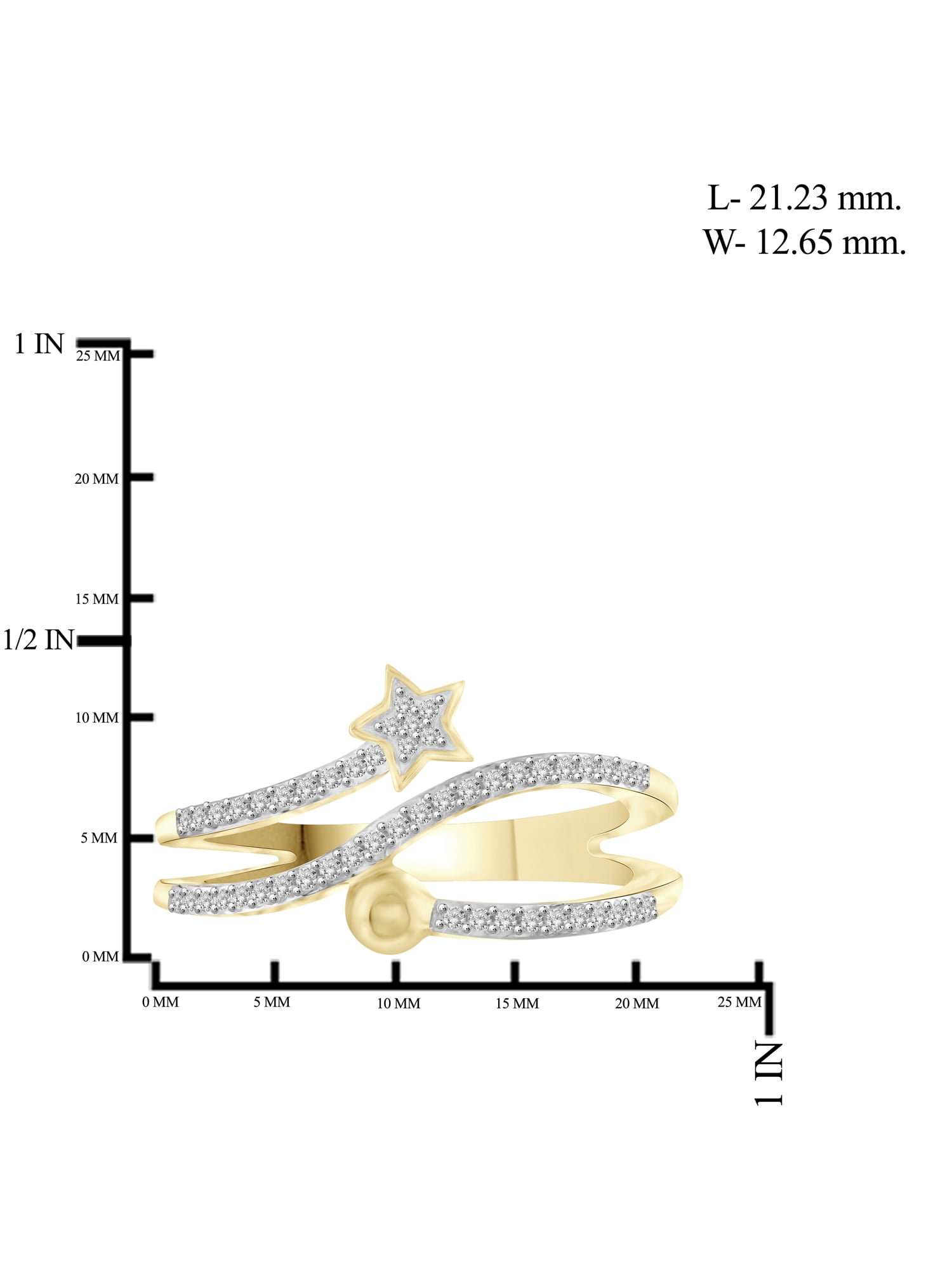 JewelersClub Stackable Diamond Rings for Women – 1/4 Carat White Diamond Ring Jewelry– 14K Gold Plated Silver Stackable Bands for Women –– Stackable Ring Set by JewelersClub