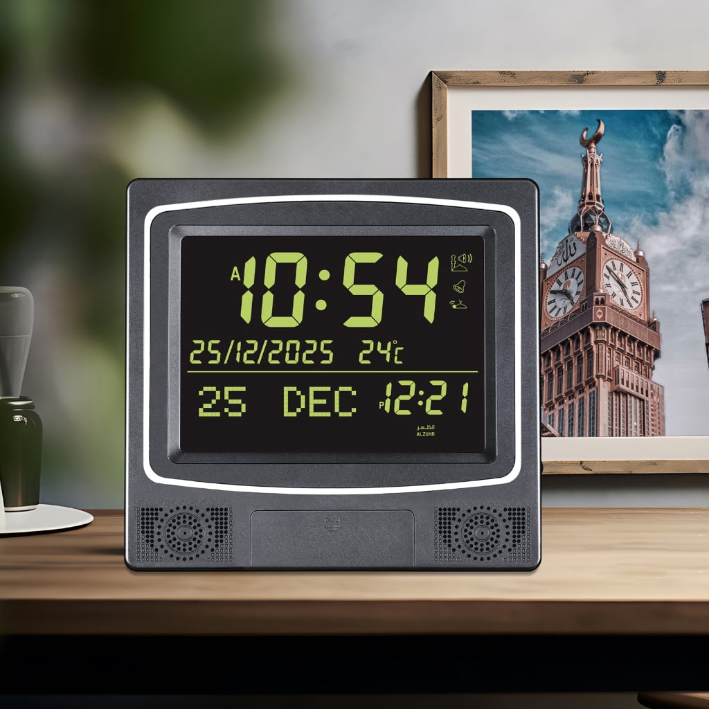 Multifunction Alarm Clocks Prayer Digital LED Azan Clock with Temperature Monitor Calendar Wall Desktop Placement