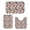 Boston Terrier and Rose Pink Pattern, variant on Dog Paw Print and Heart Pink Pattern Bathroom Rug Set 3 Piece,Non-Slip Bath Mat Set with U-Shaped Contour and Runner Soft Absorbent Washable