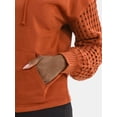 thumbnail image 4 of Time and Tru Women's Fleece Hoodie with Crochet Long Sleeves, Sizes XS-XXXL, 4 of 5
