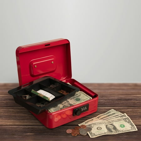 Cash Box – Locking Money Safe with Removable 5 Slot Coin Tray and Combination Entry by Stalwart (Best Place To Cash In Coins)