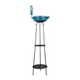 thumbnail image 1 of Baño y comedero para pájaros de exterior con soporte de metal resistente, versátil para amantes de la naturaleza, cuenco para pájaros con adorno de cé, 1 of 8