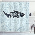 thumbnail image 1 of Under the Sea Shower Curtain, Doodle Style Nautical Design of a Fish with Funny Lettering, Fabric Bathroom Set with Hooks, 69W X 70L Inches, Pale Blue and Multicolor, by Ambesonne, 1 of 3