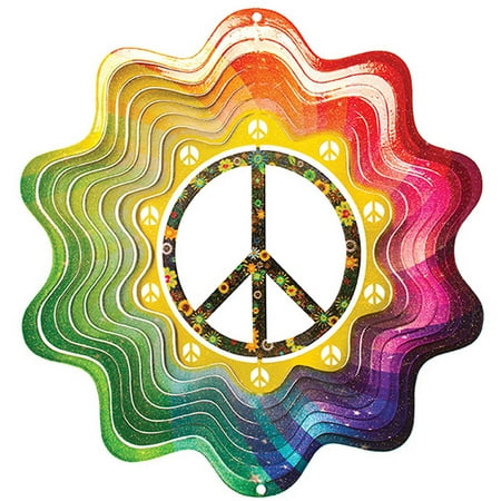Iron Stop Designer Peace Sign Wind Spinner