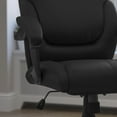 thumbnail image 4 of Flash Furniture Megan Mid-Back Black LeatherSoft Overstuffed Swivel Task Ergonomic Office Chair with Arms, 4 of 9