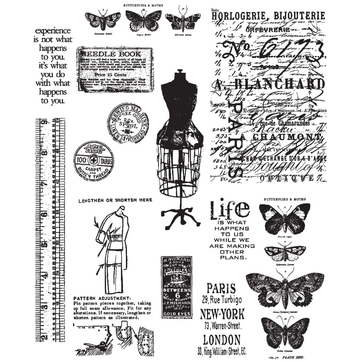 Tim Holtz Cling Stamps 7"X8.5"-Attic Treasures