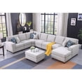 thumbnail image 5 of Pemberly Row 8-Piece Upholstered Fabric Sectional with Chaise in Light Gray, 5 of 9