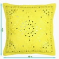 thumbnail image 2 of Stylo Culture Ethnic Bohemian Couch Throw Pillow Covers 16x16 Hand Embroidered Lemon Yellow Boho 40cm x 40cm Home Decor Cotton Mirrored Square Cushion Covers | Set Of 2, 2 of 4
