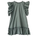 thumbnail image 1 of Qudderr Robes d'Été pour Bébés Filles Robe Décontractée à Volants Robe en Coton Lin pour Tout-Petits 6 Mois - 6 Ans, 1 of 9