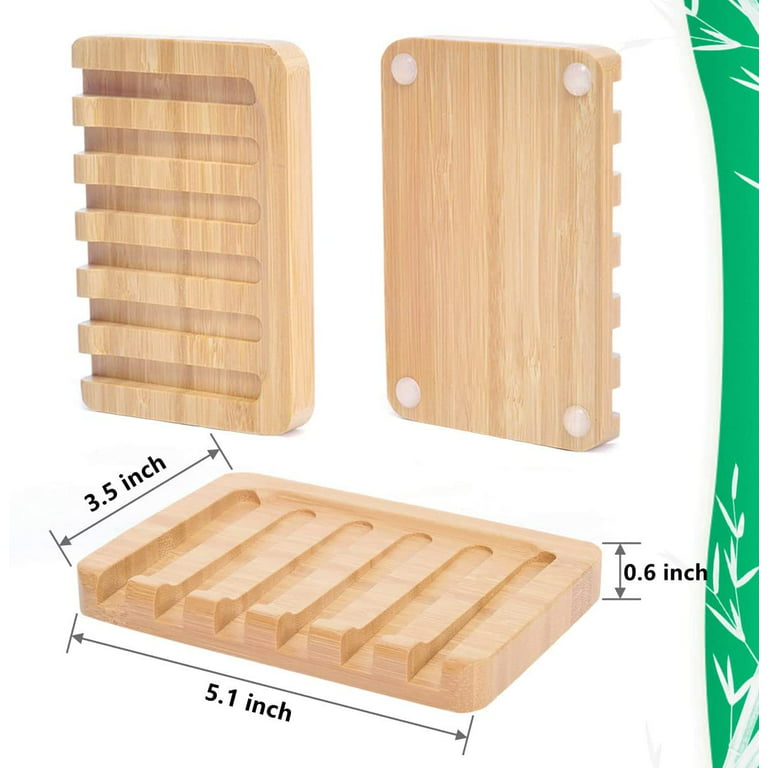 Wooden Bar Soap Holder With Self Draining Tray Waterfall Drain