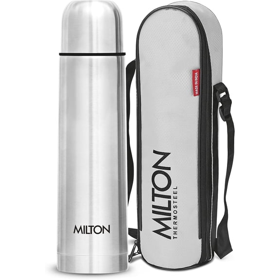 Thermosteel Flip Lid 500, Double Walled Vacuum Insulated Thermos 500 ml | 16 oz | 24 Hours Hot and Cold Water Bottle with Cover, Stainless Steel, BPA Free, Leak Proof | Silver